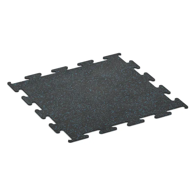 Fitness Performance Elite Training Floor von WARCO im Farbdesign Light Blue Speckled mit den Abmessungen 1000 x 1000 x 10 mm. Produktfoto von Artikel 3754 in der Aufsicht von schräg vorne.