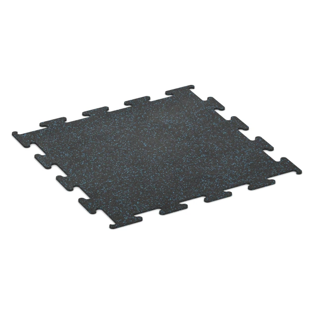 Fitness Performance Elite Rubber Gym Flooring von WARCO im Farbdesign Lightly speckled blue mit den Abmessungen 100 x 100 x 1 cm | 1,00 m². Produktfoto von Artikel 3754 in der Aufsicht von schräg vorne.