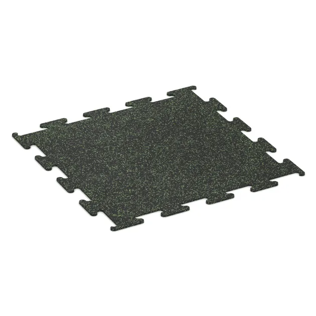 Fitness Performance Elite Training Floor von WARCO im Farbdesign Light Green Speckled mit den Abmessungen 1000 x 1000 x 10 mm. Produktfoto von Artikel 3755 in der Aufsicht von schräg vorne.