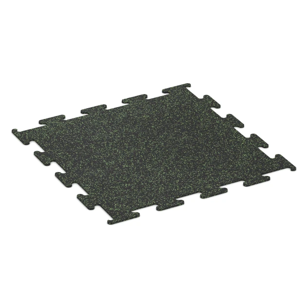 Fitness Performance Elite Rubber Gym Flooring von WARCO im Farbdesign Lightly speckled green mit den Abmessungen 100 x 100 x 1 cm | 1,00 m². Produktfoto von Artikel 3755 in der Aufsicht von schräg vorne.