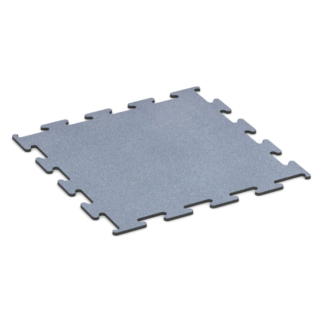 Fitness Performance Elite Rubber Gym Flooring von WARCO im Farbdesign Mist grey mit den Abmessungen 100 x 100 x 1,5 cm | 1,00 m². Produktfoto von Artikel 6148 in der Aufsicht von schräg vorne.