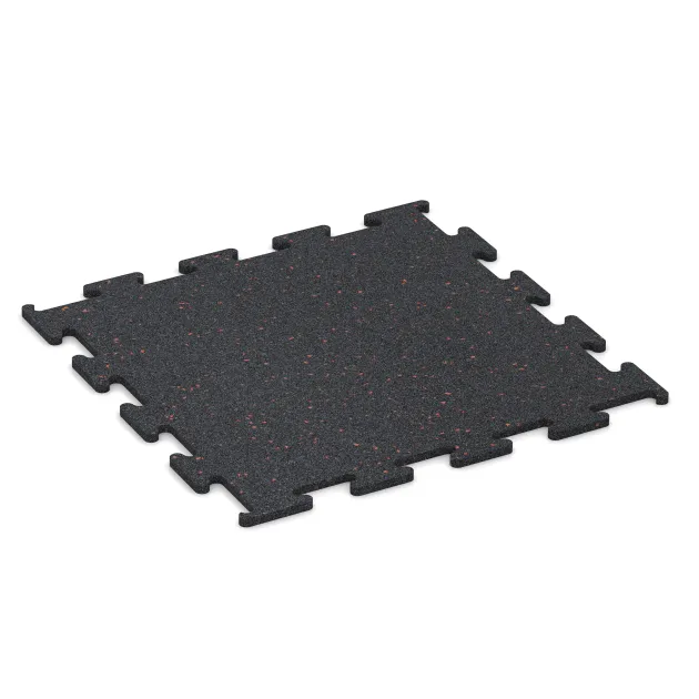 Fitness Performance Elite Training Floor von WARCO im Farbdesign Light Red Speckled mit den Abmessungen 500 x 500 x 10 mm. Produktfoto von Artikel 3765 in der Aufsicht von schräg vorne.
