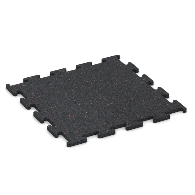 Fitness Performance Elite Training Floor von WARCO im Farbdesign Light Red Speckled mit den Abmessungen 500 x 500 x 15 mm. Produktfoto von Artikel 3769 in der Aufsicht von schräg vorne.