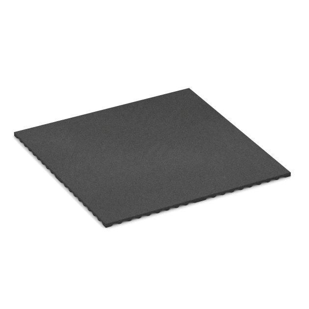Fitness Performance Impact Rubber Gym Flooring von WARCO im Farbdesign Anthracite mit den Abmessungen 100 x 100 x 2 cm | 1,00 m². Produktfoto von Artikel 3783 in der Aufsicht von schräg vorne.