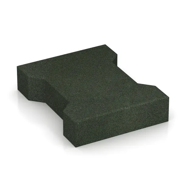 Rubber H-block paving von WARCO im Farbdesign Grass Green mit den Abmessungen 200 x 165 x 43 mm. Produktfoto von Artikel 5267 in der Aufsicht von schräg vorne.