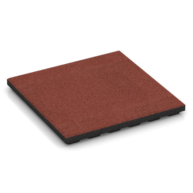 Playground safety tile – CFH 125 cm von WARCO im Farbdesign Tomato red mit den Abmessungen 50 x 50 x 4 cm. Produktfoto von Artikel 6132 in der Aufsicht von schräg vorne.