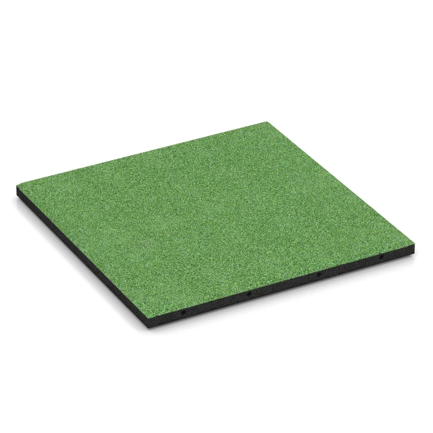 Playground Safety Tile – 95 cm von WARCO im Farbdesign Linden green mit den Abmessungen 50 x 50 x 3 cm. Produktfoto von Artikel 6129 in der Aufsicht von schräg vorne.