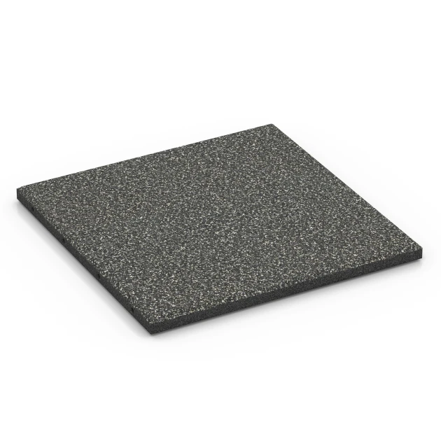 Playground safety tile – CFH 90 cm von WARCO im Farbdesign Dark Grey Granite mit den Abmessungen 50 x 50 x 3 cm. Produktfoto von Artikel 6413 in der Aufsicht von schräg vorne.
