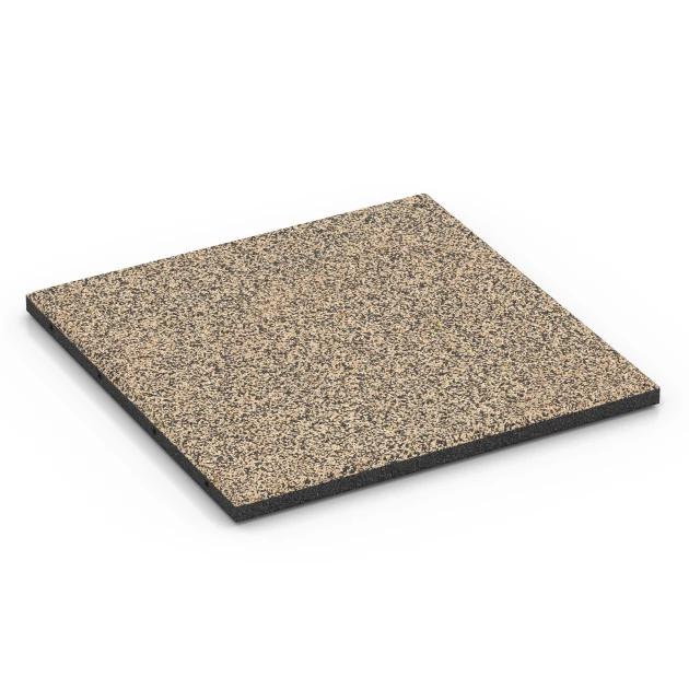 Playground safety tile – CFH 90 cm von WARCO im Farbdesign Travertine mit den Abmessungen 50 x 50 x 3 cm. Produktfoto von Artikel 6419 in der Aufsicht von schräg vorne.