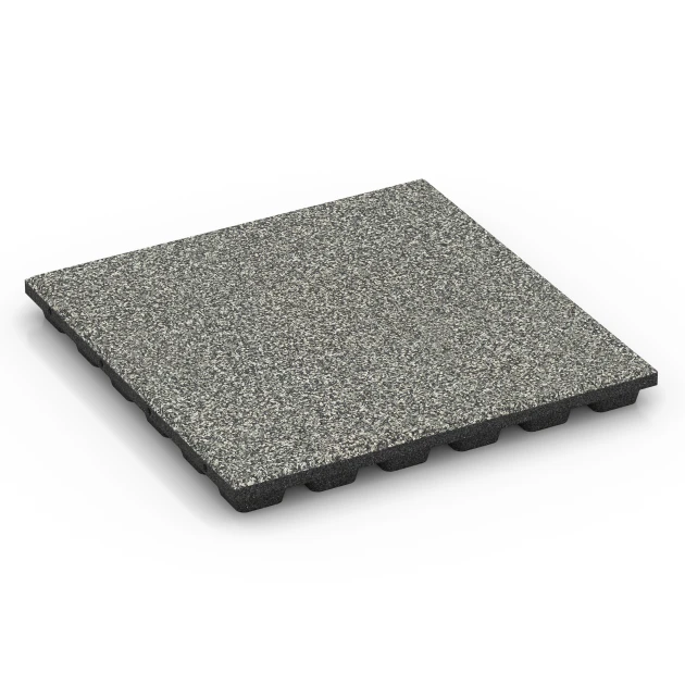 Playground safety tile – CFH 160 cm von WARCO im Farbdesign Grey granite mit den Abmessungen 50 x 50 x 4,8 cm | 0,25 m². Produktfoto von Artikel 6432 in der Aufsicht von schräg vorne.