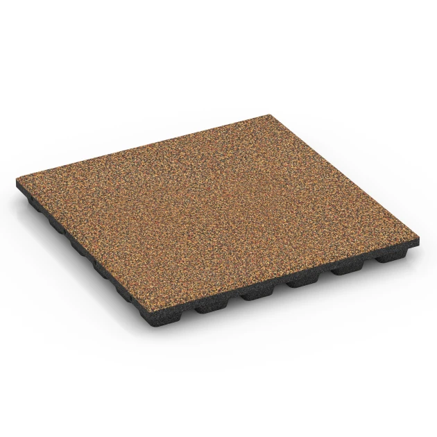 Playground safety tile – CFH 160 cm von WARCO im Farbdesign Terracotta mit den Abmessungen 50 x 50 x 4,8 cm. Produktfoto von Artikel 6434 in der Aufsicht von schräg vorne.