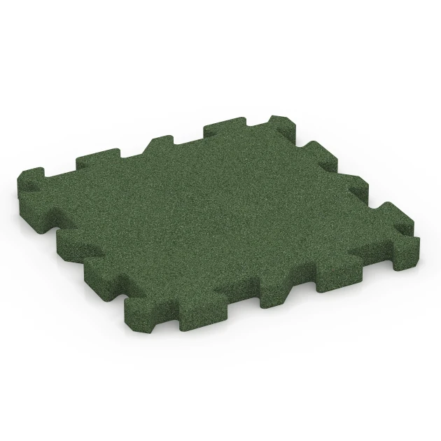 Rubber patio tile von WARCO im Farbdesign Grass green mit den Abmessungen 50 x 50 x 4 cm | 0,25 m². Produktfoto von Artikel 6629 in der Aufsicht von schräg vorne.