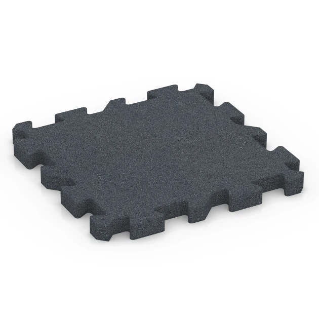 Interlocking Rubber Gym Mat von WARCO im Farbdesign Slate grey mit den Abmessungen 50 x 50 x 4 cm | 0,25 m². Produktfoto von Artikel 6996 in der Aufsicht von schräg vorne.