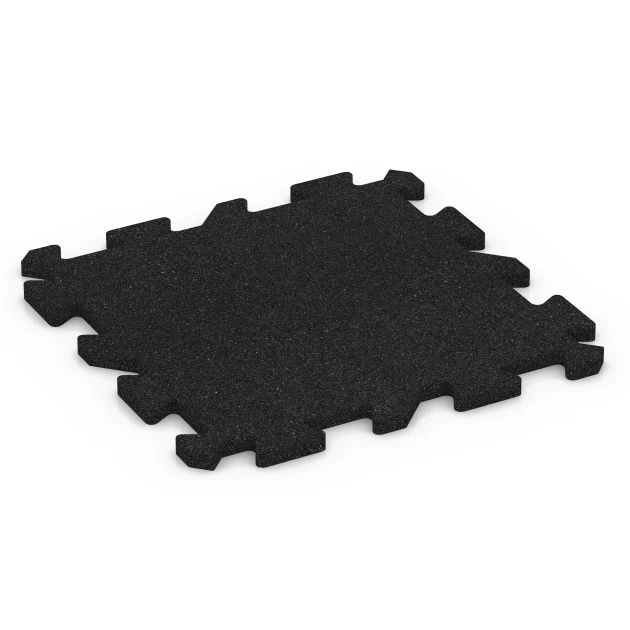 Interlocking playground safety tile von WARCO im Farbdesign Anthracite mit den Abmessungen 50 x 50 x 2 cm | 0,25 m². Produktfoto von Artikel 6312 in der Aufsicht von schräg vorne.