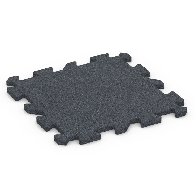 Interlocking Rubber Gym Mat von WARCO im Farbdesign Slate grey mit den Abmessungen 50 x 50 x 2 cm | 0,25 m². Produktfoto von Artikel 6986 in der Aufsicht von schräg vorne.