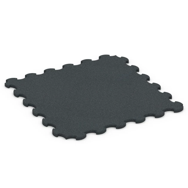 Rubber Gym Mat von WARCO im Farbdesign Anthracite mit den Abmessungen 102,5 x 102,5 x 2,5 cm | 1,05 m². Produktfoto von Artikel 6323 in der Aufsicht von schräg vorne.