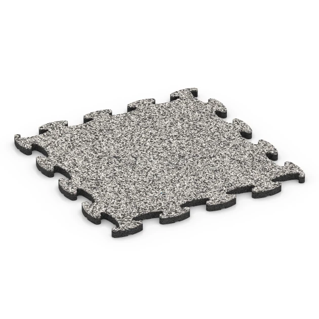 Playground Safety Mat von WARCO im Farbdesign Grey Granite mit den Abmessungen 46 x 46 x 1,8 cm. Produktfoto von Artikel 6752 in der Aufsicht von schräg vorne.