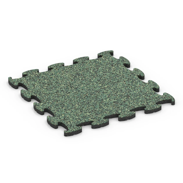 Playground Safety Mat von WARCO im Farbdesign English Lawn mit den Abmessungen 46 x 46 x 1,8 cm. Produktfoto von Artikel 6753 in der Aufsicht von schräg vorne.