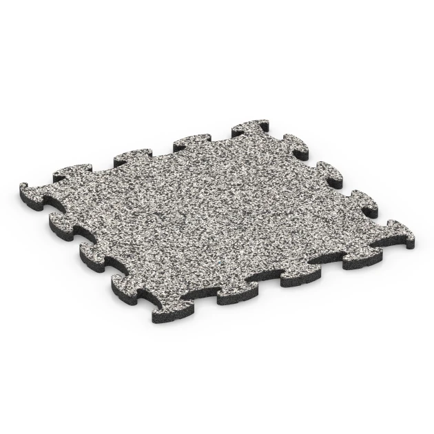 Indoor Dog Sports Flooring von WARCO im Farbdesign Grey Granite mit den Abmessungen 46 x 46 x 1,8 cm. Produktfoto von Artikel 6896 in der Aufsicht von schräg vorne.