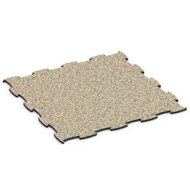 Fitness Active Floor System von WARCO im Farbdesign Travertine mit den Abmessungen 97,1 x 97,1 x 1,8 cm | 0,94 m². Produktfoto von Artikel 6838 in der Aufsicht von schräg vorne.