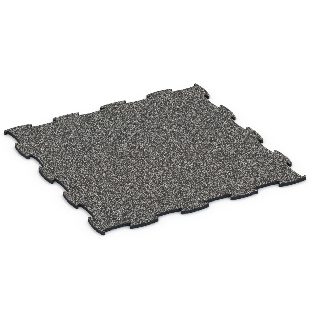 Fitness Max Floor System von WARCO im Farbdesign Dark grey granite mit den Abmessungen 97,1 x 97,1 x 1,8 cm | 0,94 m². Produktfoto von Artikel 6868 in der Aufsicht von schräg vorne.