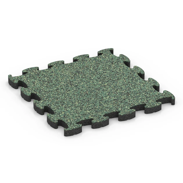 Patio rubber tile von WARCO im Farbdesign English Lawn mit den Abmessungen 46 x 46 × 2,8 cm. Produktfoto von Artikel 6942 in der Aufsicht von schräg vorne.