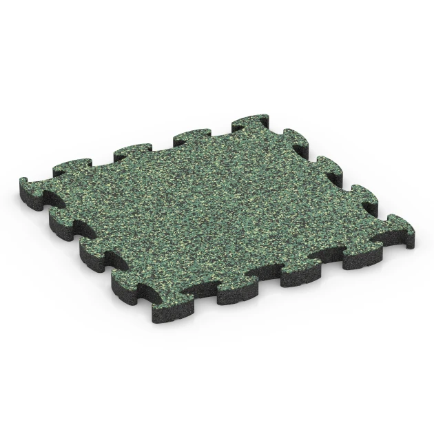 Fitness Max Floor System von WARCO im Farbdesign English Lawn mit den Abmessungen 46 x 46 × 2,8 cm. Produktfoto von Artikel 6879 in der Aufsicht von schräg vorne.