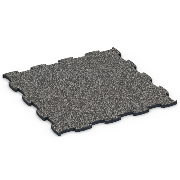 Fitness Active Floor System von WARCO im Farbdesign Dark Grey Granite mit den Abmessungen 97,1 x 97,1 x 2,8 cm. Produktfoto von Artikel 6850 in der Aufsicht von schräg vorne.