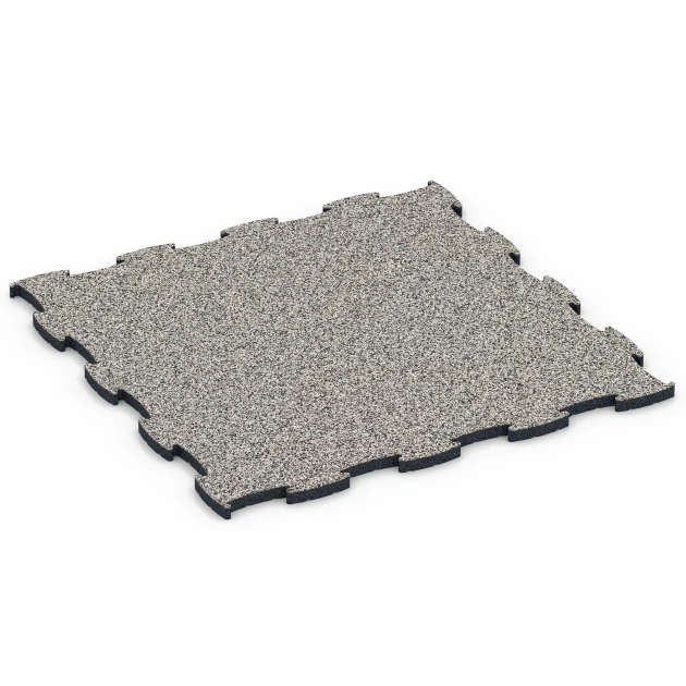Fitness Active Floor System von WARCO im Farbdesign Grey Granite mit den Abmessungen 97,1 x 97,1 x 2,8 cm. Produktfoto von Artikel 6851 in der Aufsicht von schräg vorne.