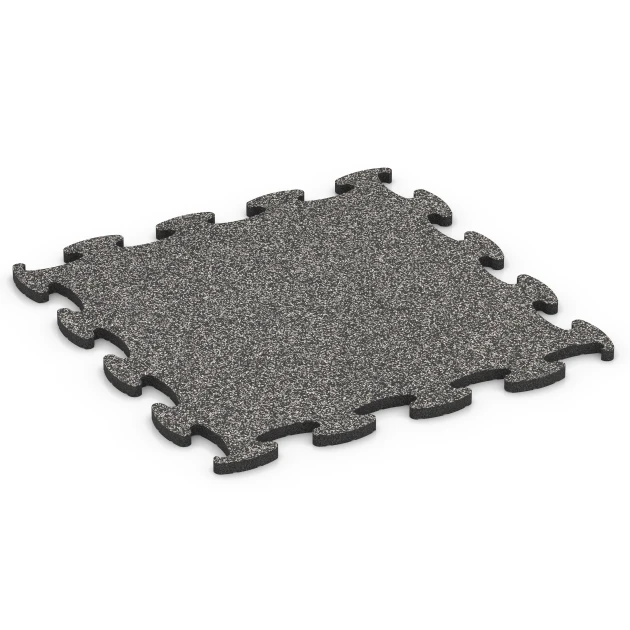 Fitness Max Floor System von WARCO im Farbdesign Dark Grey Granite mit den Abmessungen 98 x 98 x 2,8 cm. Produktfoto von Artikel 6886 in der Aufsicht von schräg vorne.