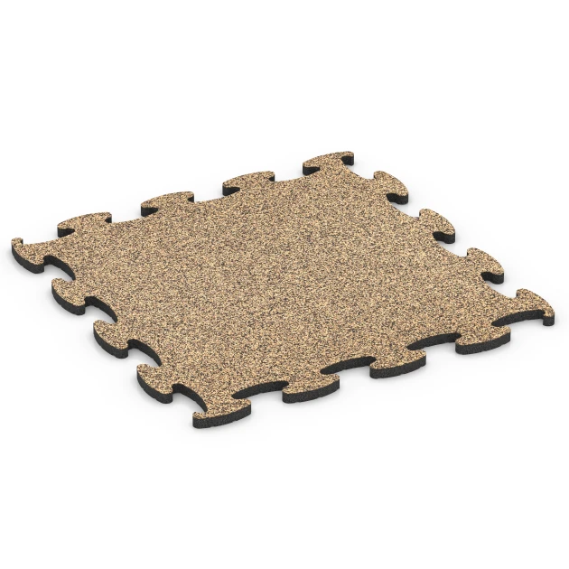Fitness Max Floor System von WARCO im Farbdesign Rattan mit den Abmessungen 98 x 98 x 2,8 cm. Produktfoto von Artikel 6894 in der Aufsicht von schräg vorne.