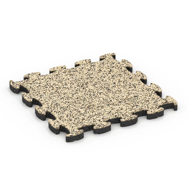 Stone Carpet Click Tile von WARCO im Farbdesign Travertine mit den Abmessungen 30 x 30 x 1,8 cm. Produktfoto von Artikel 6820 in der Aufsicht von schräg vorne.