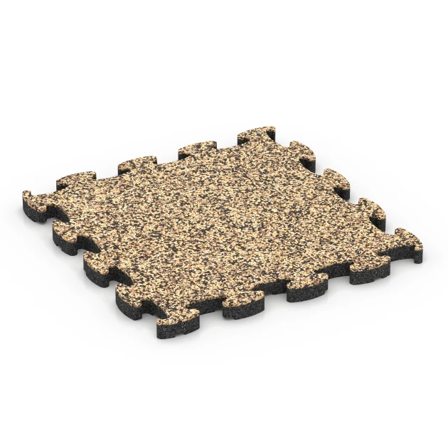 Stone Carpet Click Tile von WARCO im Farbdesign Rattan mit den Abmessungen 30 x 30 x 1,8 cm. Produktfoto von Artikel 6822 in der Aufsicht von schräg vorne.