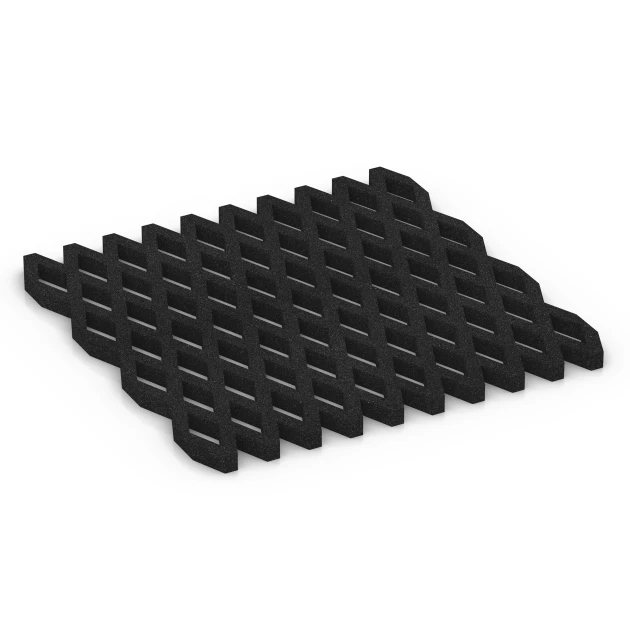 Safety Grass Grid Mat von WARCO im Farbdesign Anthracite mit den Abmessungen 100 x 100 x 4 cm. Produktfoto von Artikel 7009 in der Aufsicht von schräg vorne.