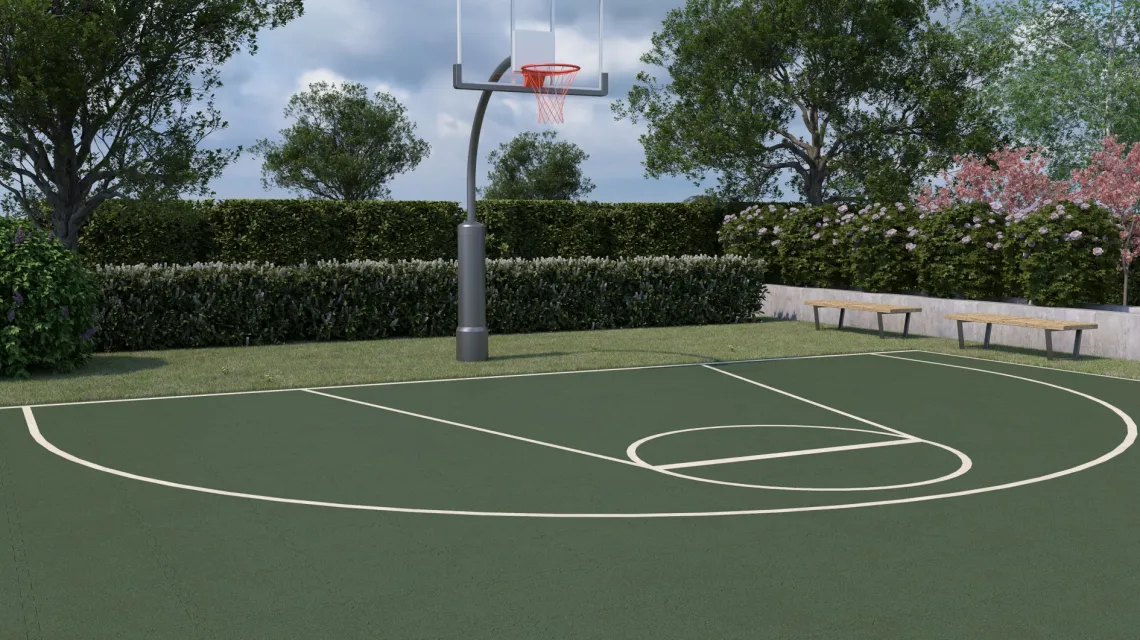 Beispielhafte Verlegung für den Artikel 4181 von WARCO - Rubber sports surface, Farbton Grass Green in der Abmessung 500 x 500 x 30 mm.