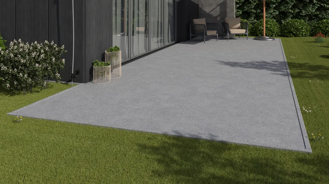 Beispielhafte Verlegung für den Artikel 4452 von WARCO - Rubber click tile, Farbton Grey Melange in der Abmessung 306 x 306 x 20 mm.