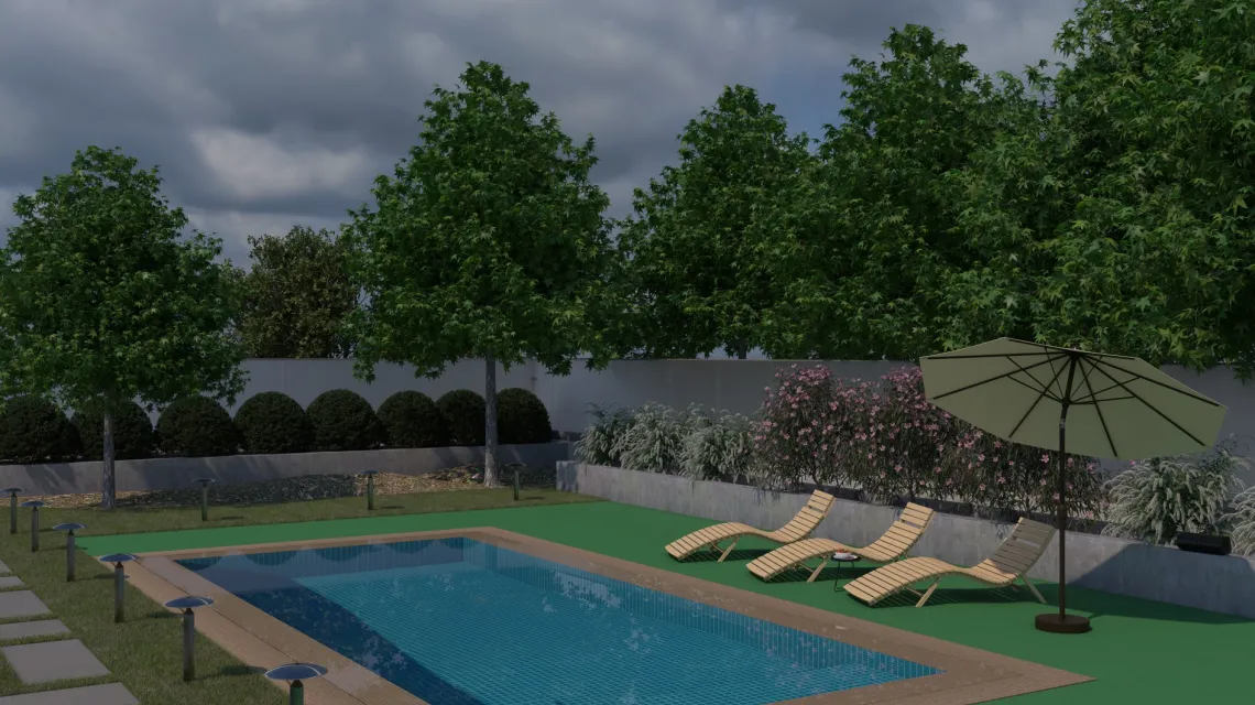 Beispielhafte Verlegung für den Artikel 5298 von WARCO - Pool Decking Tile, Farbton May Green in der Abmessung 500 x 500 x 30 mm.