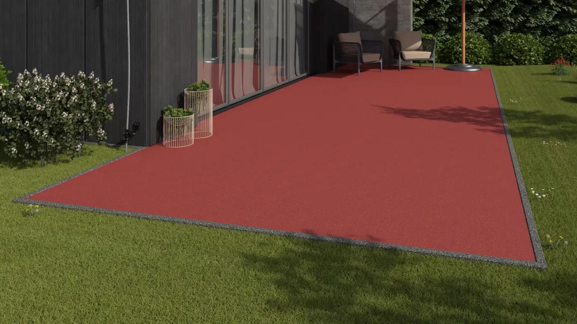 Beispielhafte Verlegung für den Artikel 5999 von WARCO - Rubber click tile, Farbton Rose in der Abmessung 306 x 306 x 20 mm.