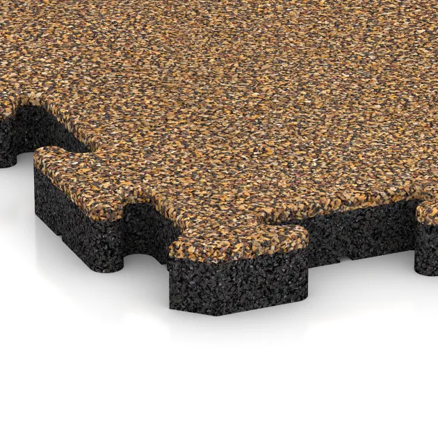 Detailaufnahme der Randausprägung von WARCO-Produkt 4028, Dog sports floor HD, Format 500 x 500 x 40 mm, Farbe Rattan Lounge.