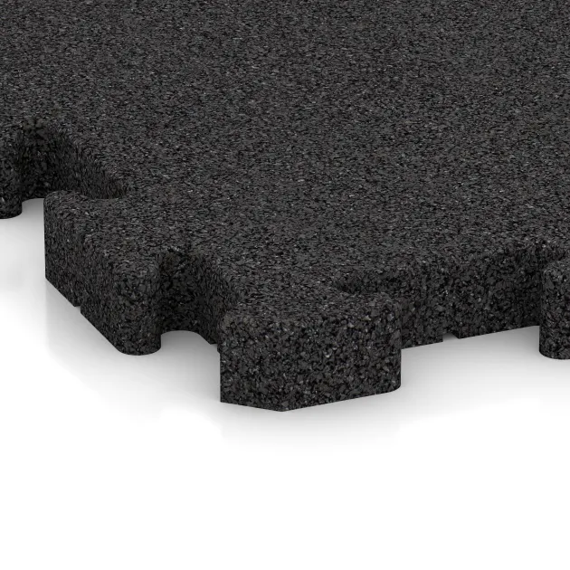 Detailaufnahme der Randausprägung von WARCO-Produkt 2978, Rubber paving, Format 500 x 500 x 40 mm, Farbe Anthracite.