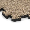 Detailaufnahme der Randausprägung von WARCO-Produkt 4097, Rubber sports surface, Format 500 x 500 x 30 mm, Farbe Travertine.