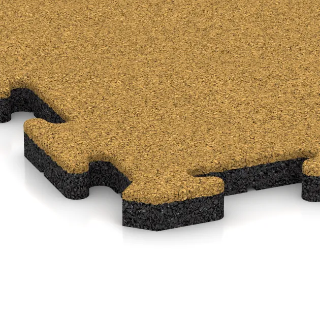Detailaufnahme der Randausprägung von WARCO-Produkt 5307, Outdoor click tile, Format 500 x 500 x 30 mm, Farbe Lemon Yellow.