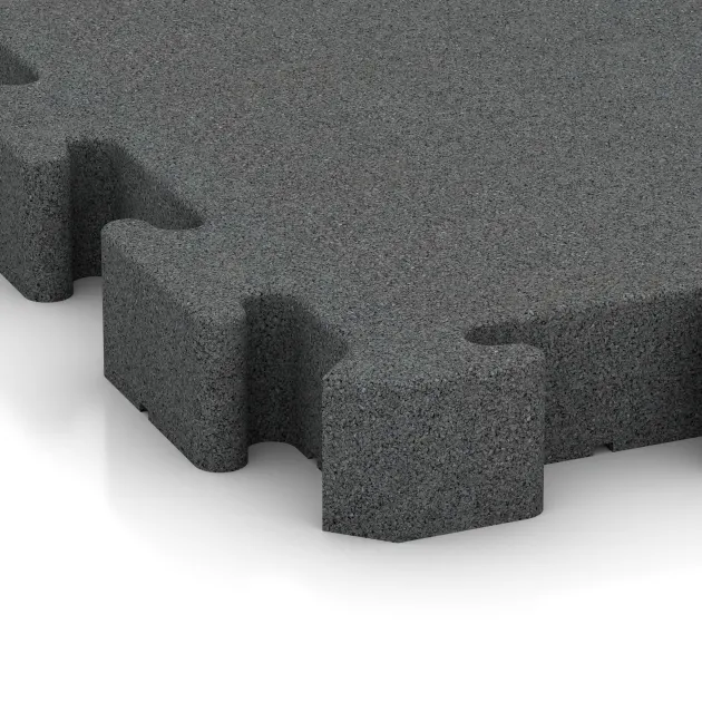 Detailaufnahme der Randausprägung von WARCO-Produkt 3189, Rubber paving, Format 500 x 500 x 60 mm, Farbe Slate grey.