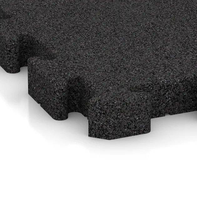 Detailaufnahme der Randausprägung von WARCO-Produkt 3144, Rubber paving, Format 500 x 500 x 50 mm, Farbe Anthracite.