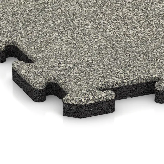 Detailaufnahme der Randausprägung von WARCO-Produkt 5029, Corner Tile, Format 485 x 485 x 30 mm, Farbe Light Granite.