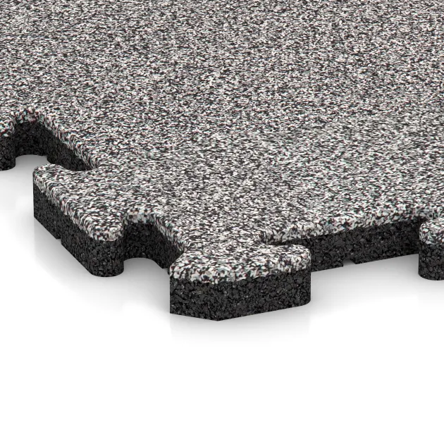 Detailaufnahme der Randausprägung von WARCO-Produkt 5011, Corner Tile, Format 485 x 485 x 30 mm, Farbe Grey Melange.