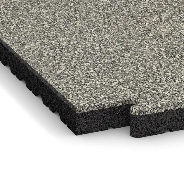 Detailaufnahme der Randausprägung von WARCO-Produkt 5113, Corner Tile, Format 485 x 485 x 40 mm, Farbe Light Granite.