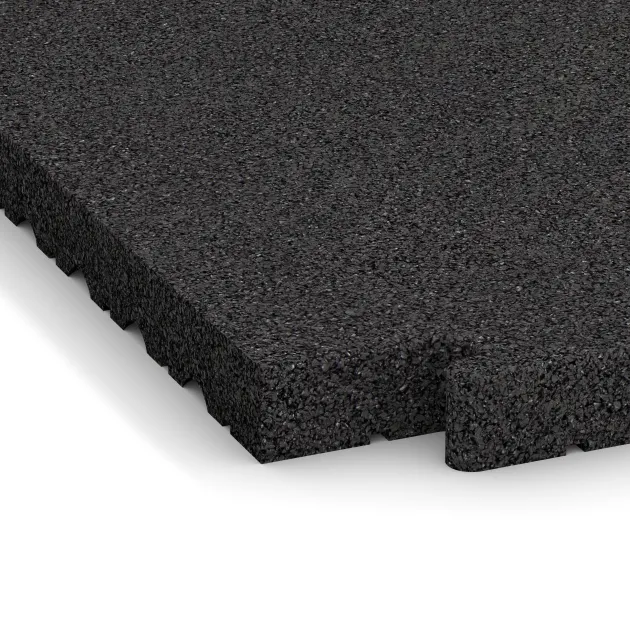 Detailaufnahme der Randausprägung von WARCO-Produkt 5163, Corner Tile HD, Format 485 x 485 x 40 mm, Farbe Anthracite.