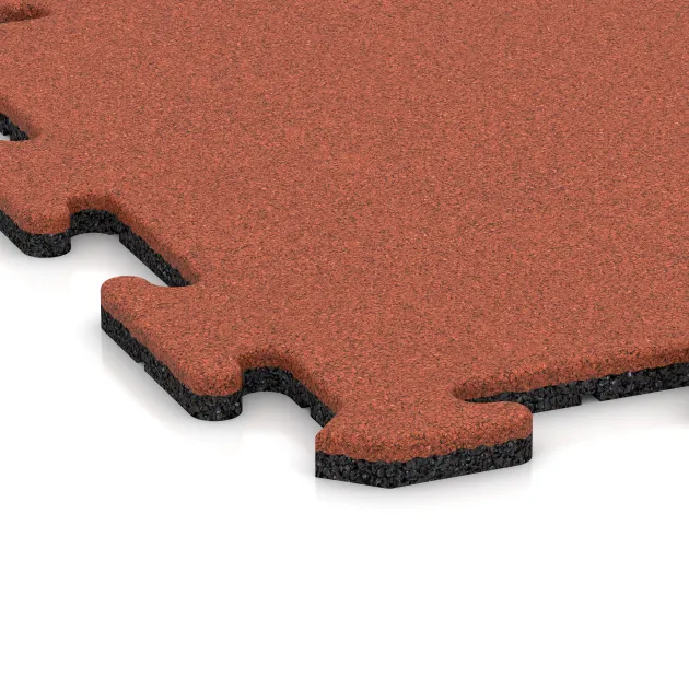 Detailaufnahme der Randausprägung von WARCO-Produkt 6214, Balcony tile 1.8 cm – weatherproof, Format 500 x 500 x 18 mm, Farbe Bright Red-Orange.