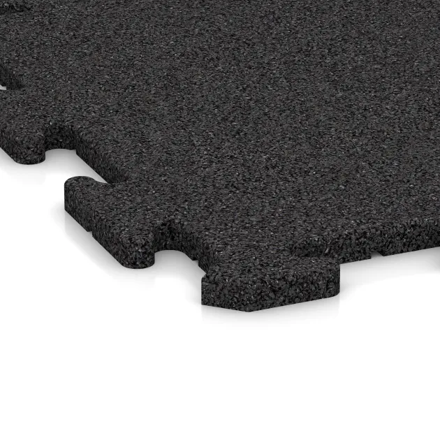 Detailaufnahme der Randausprägung von WARCO-Produkt 6102, Indoor click tile, Format 500 x 500 x 18 mm, Farbe Anthracite.
